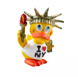 Rubber duck Miss Liberty yellow