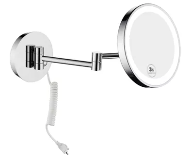 LED Miroir murale cosmétique Nelas, avec cable