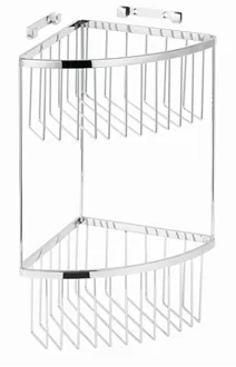 Corner shelf with 2 shelves chrome-plated brass