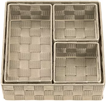 Set of storage basket taupe