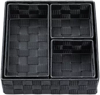 Set of storage basket black