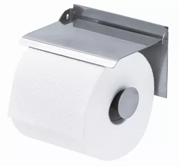 Toilet paper holder with lid chromed