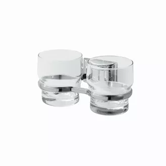 Glass holder double Chic 96 chrome-plated brass