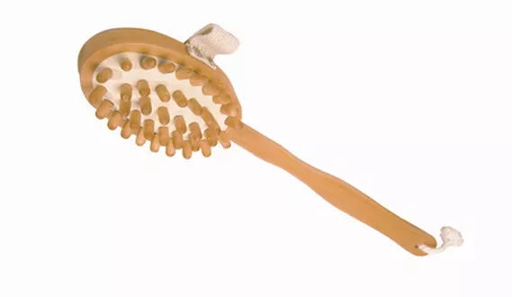 Brosse anti-cellulite avec picots en bois