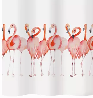 Duschvorhang Textil Flamingo