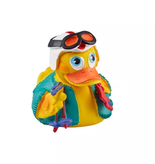 Rubber duck skier yellow