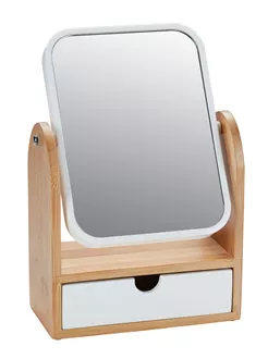 Mirror with drawer white / wood