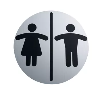 Door plate man + woman mat brushed