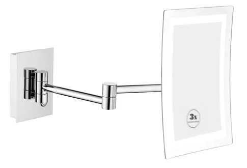 LED Kosmetik-Wandspiegel Ferro Messing verchromt ohne Kabel
