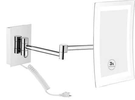 Miroir murale cosm. LED Ferro laiton chromé, avec cable