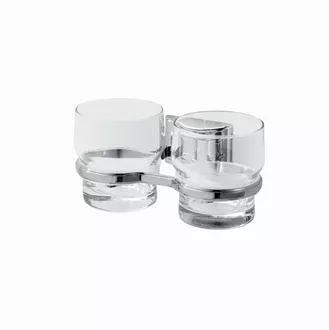 Porte-verre double Chic 96 Laiton chromé