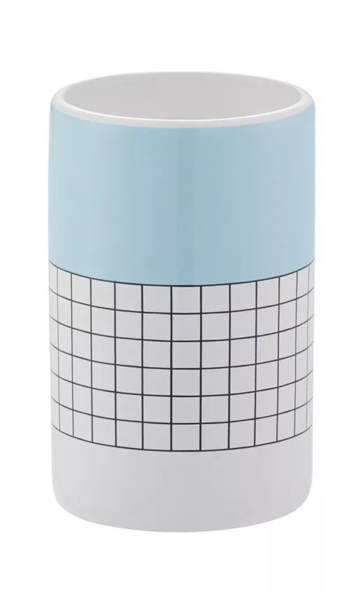 Mundspülbecher Graphics weiss hellblau