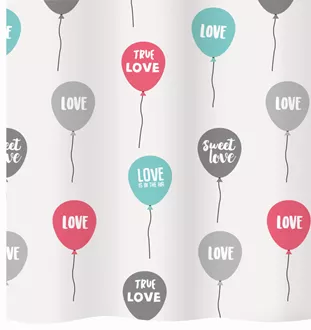 Rideau de douche textile Love